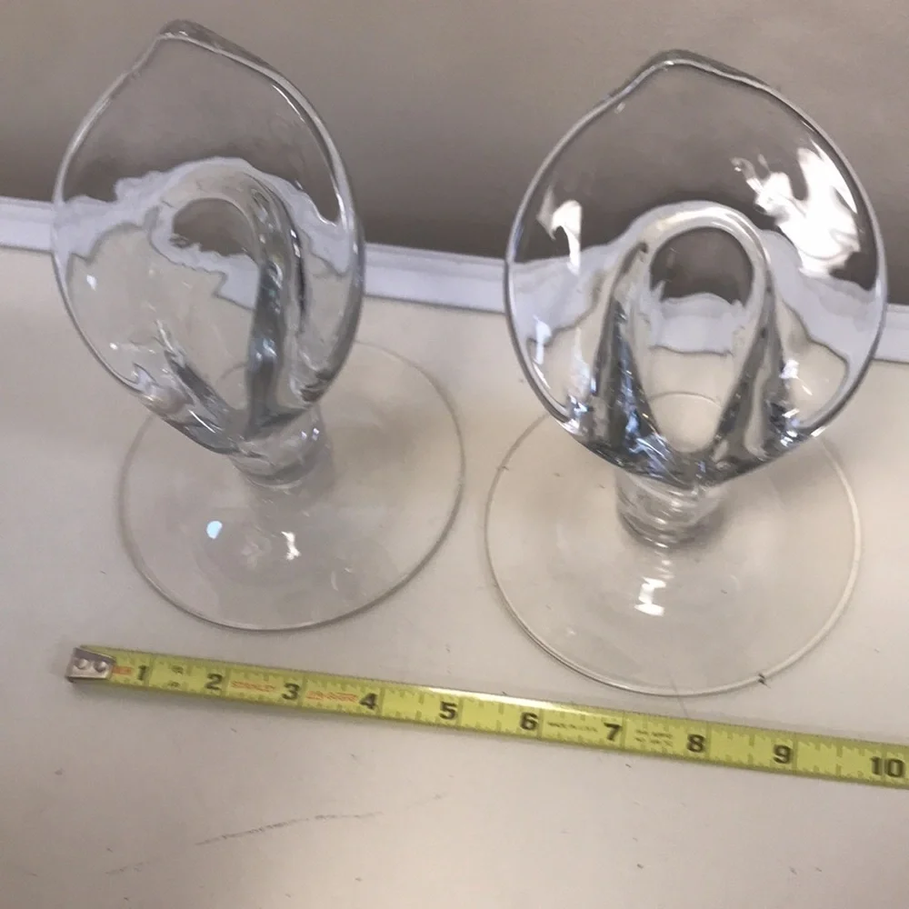 Pair‎ of Vintage (1940's) Cambridge Glass Calla Lily Candlesticks